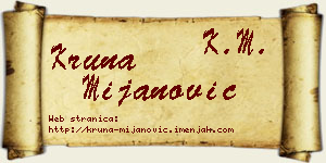 Kruna Mijanović vizit kartica